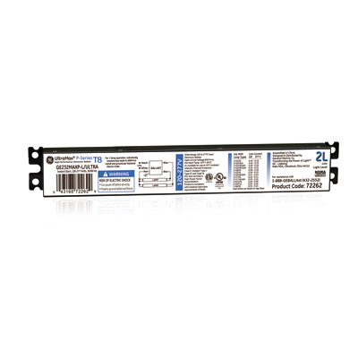 GE UltraMax, 60 Hz, Low (.77) Ballast Factor, Instant Start, 9.5 IN Length, 1.3 IN Width, 1 IN Height, 2 or 1 F32T8