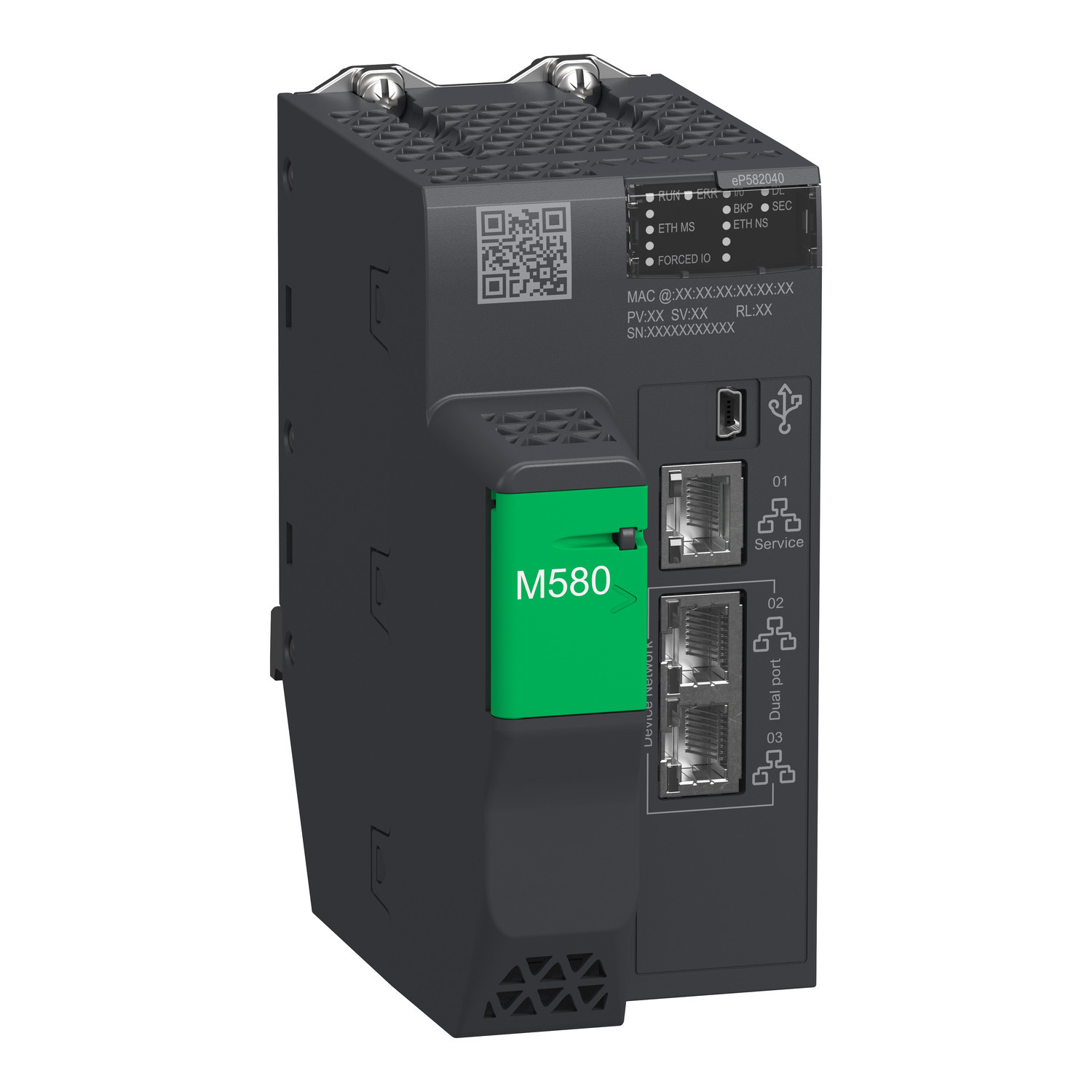 standalone processor, Modicon M580, 8MB, 61 Ethernet devices, 8 remote IO racks of X80 [TAA]