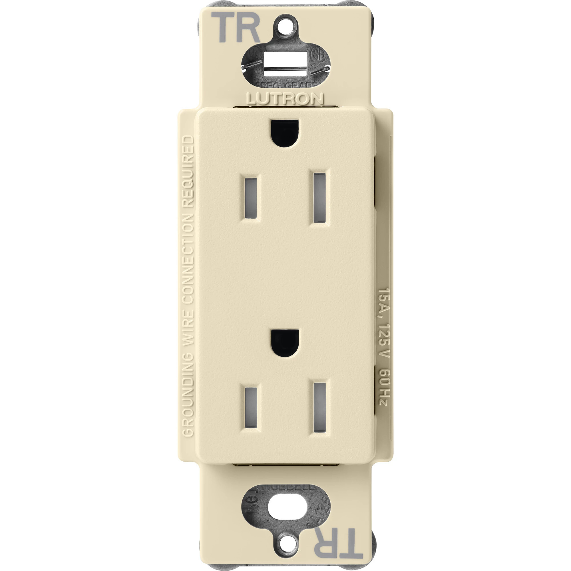 Lutron Claro Tamper-Resistant Duplex Receptacle, 15 Amp, Sand