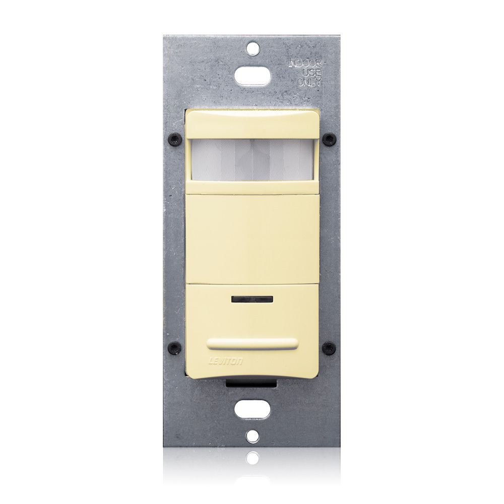 Decora Passive Infrared Wall Switch Occupancy Sensor, 180 Degree, 2100 sq. ft. Coverage, Self-Adjusting, Ivory
