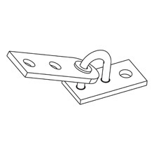 Eaton B-Line series adjustable fitting, 1.62" H x 3.5" L x 1.62" W, Steel, Electro-plated, Adjustable seismic hinge fitting