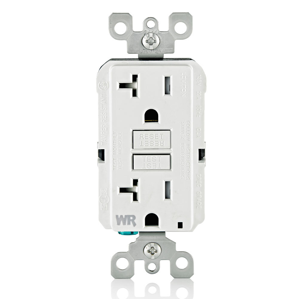GFWT2-W GFCI Receptacle, 20 Amp, 125V, White