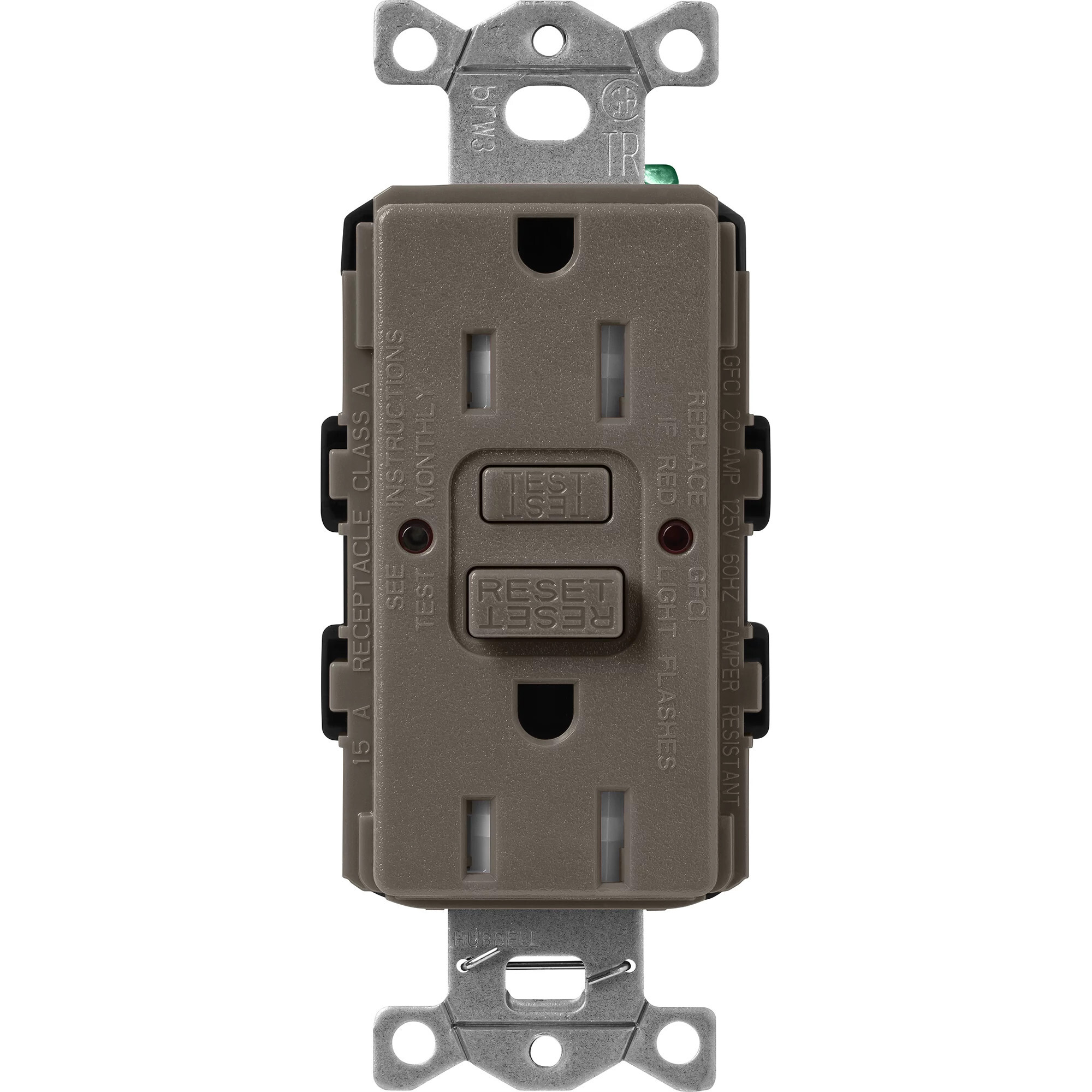 Lutron Claro Tamper-Resistant GFCI Duplex Receptacle, 15-Amp, Truffle