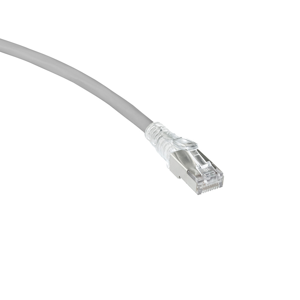 Atlas-X1 Cat 6 Shielded SlimLine Boot Patch Cord, 5 ft, Grey
