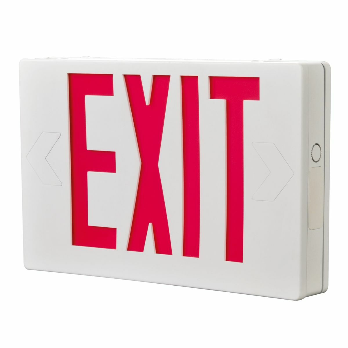 Self Powered, White Housing, LED Exit, Green Letters