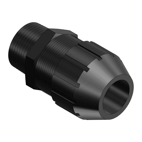Liquidtight Cord Connector, 2 Inch, Straight, Cord Range 1.520 to 1.860 Inch, Meets Coast Guard CG293, Nylon, Black