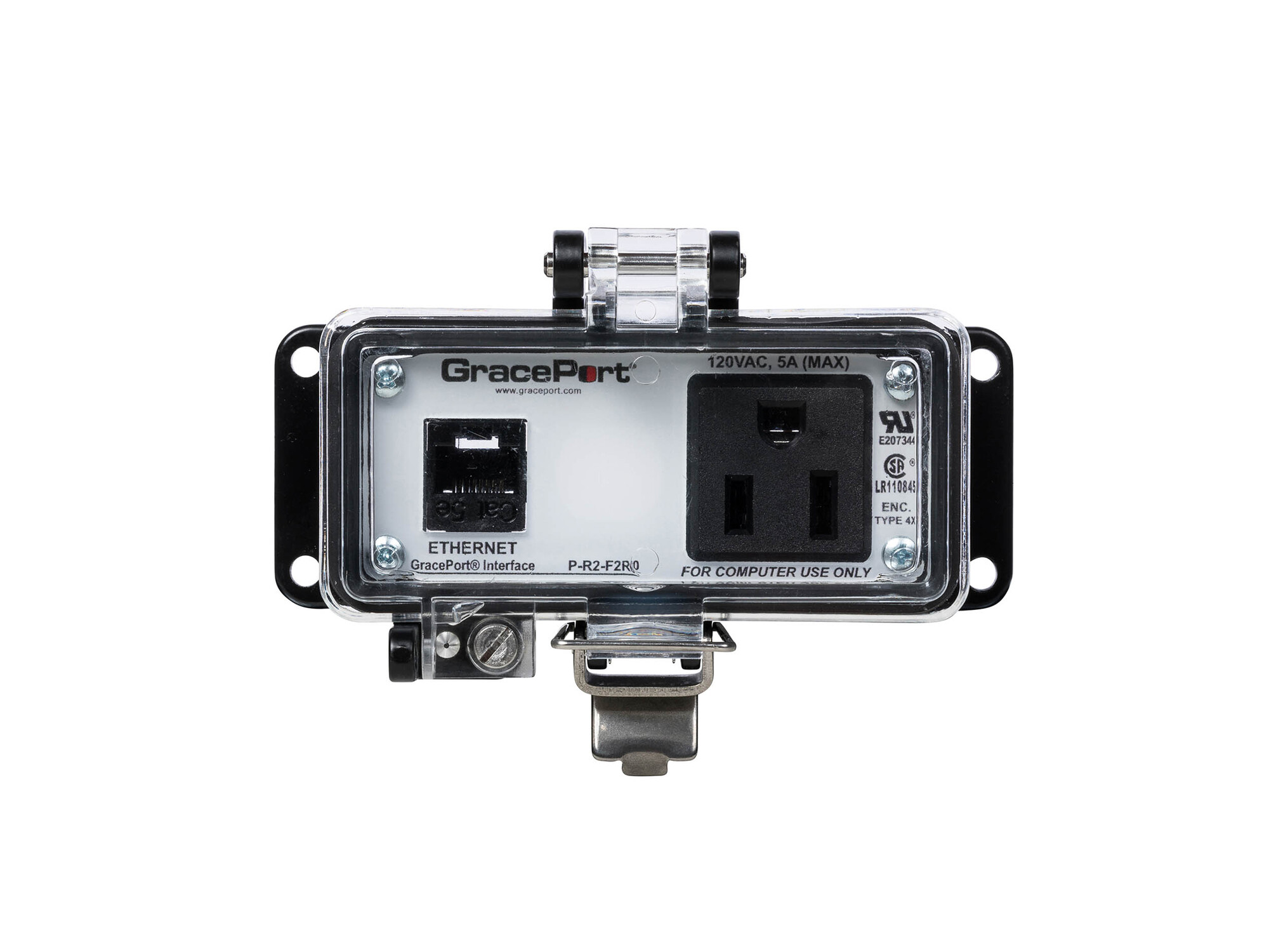 PANEL INTERFACE CONNECTOR WITH RJ45, PANEL MOUNT HOUSING, UL TYPE 4X, SIMPLEX OUTLET, NO CB