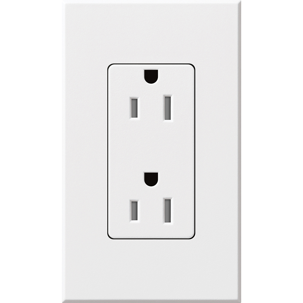 Duplex 15 A receptacle, tamper resistant, 125V/15A in white