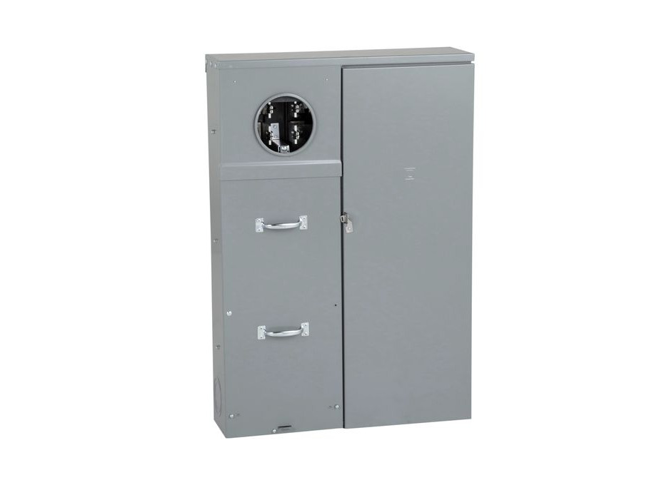 CU12L400CB 3-Wire 12-Circuit Field Installed Rainproof Combination Service Entrance Meter Main With Class 320 Test Block Bypass, Field Installed Flange Kit, 120/240 VAC, 400 A, 1 Phase, NEMA 3R Enclosure