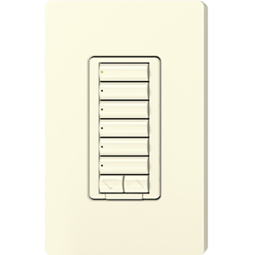Lutron RadioRA 2 seeTouch LED+ Hybrid Keypad, 6 Button with Raise/Lower- Light Almond