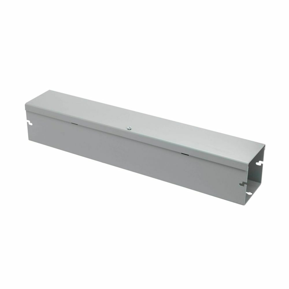 wiring trough, 4" height, 72" length, 4" width, HSNK wireway, Thru holes, No knockouts, Hinged cover, NEMA 1, Steel, Hinged, ANSI 61 gray, 16 gauge