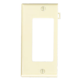 1-Gang Decora/GFCI Device Decora Wallplate, Sectional, Thermoplastic Nylon, Device Mount, End Panel, Ivory