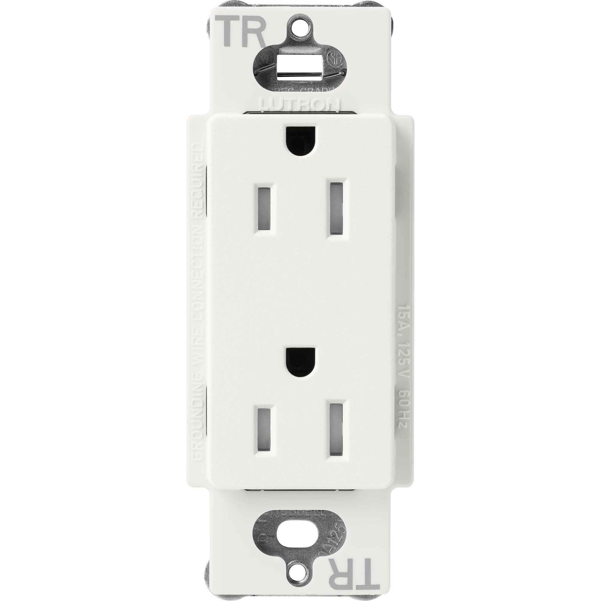 Lutron Claro Tamper-Resistant Duplex Receptacle, 15 Amp, Architectural White
