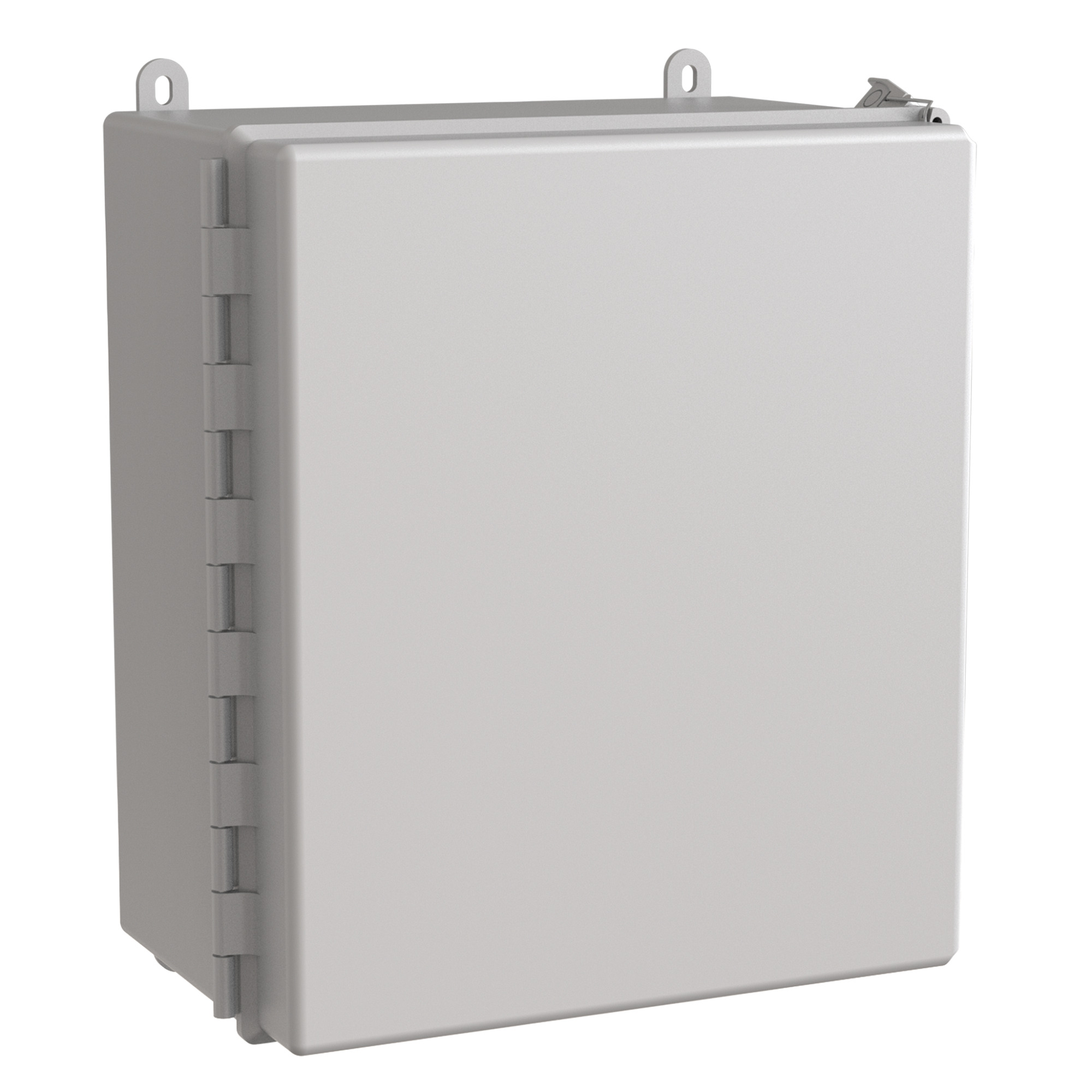Continuous Hinge QR Cover Enclosure 4X, 14x12x8, Light Gray, Fiberglass