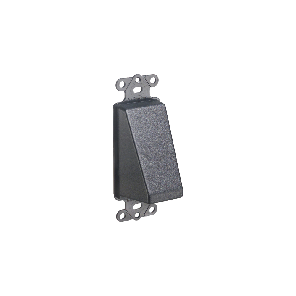 Reversible non metallic cable entrance hood for existing cables. Single Gang. Color White. Decorator Device Style. Includes two #6 screws. Color Black.