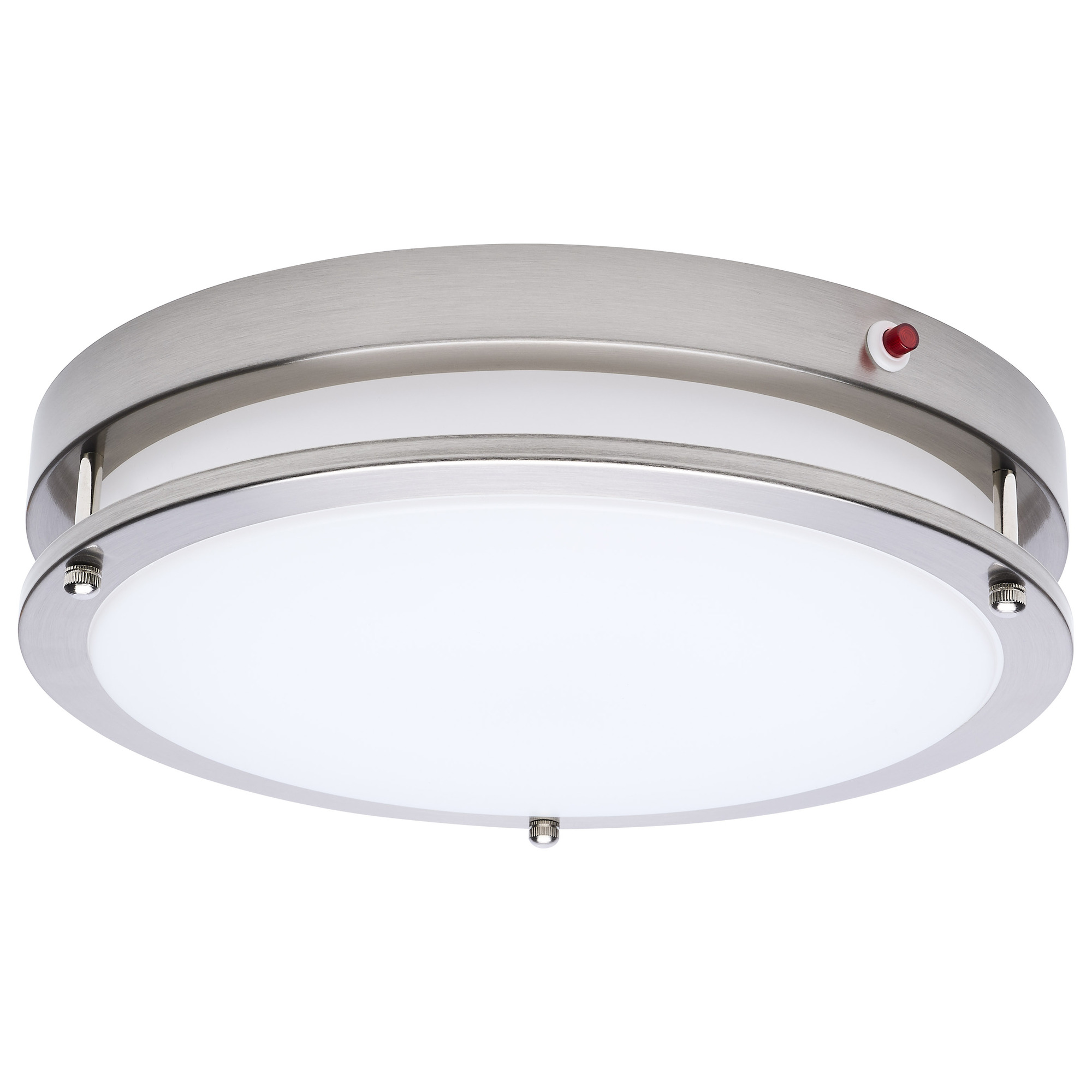 Glamour - 13 Inch LED Flush Mount - Emergency Battery - CCT Selectable - Brushed Nickel Finish