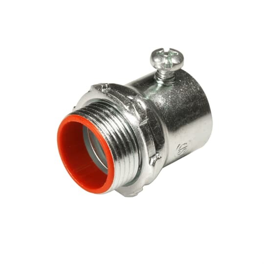 Set Screw Connector, Insulated and Concrete Tight, Conduit Size 3 Inches, Length 3.641 Inches, Material Zinc Plated Steel, For use with EMT Conduit