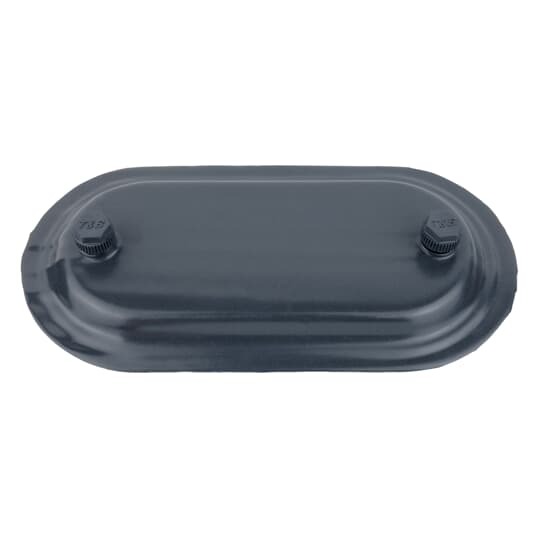 PVC Coated Conduit Body Cover, Form 7, 1-1/4 Inch/35 Metric, Iron, Dark Gray