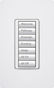 Lutron RadioRA 2 seeTouch Wall Mount Designer Keypad, 7 Button Keypad - Black
