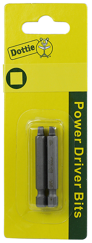 Power Bit, #1 tip size, Square tip type, 2 in. overall length, 2 pieces, #6 screw size