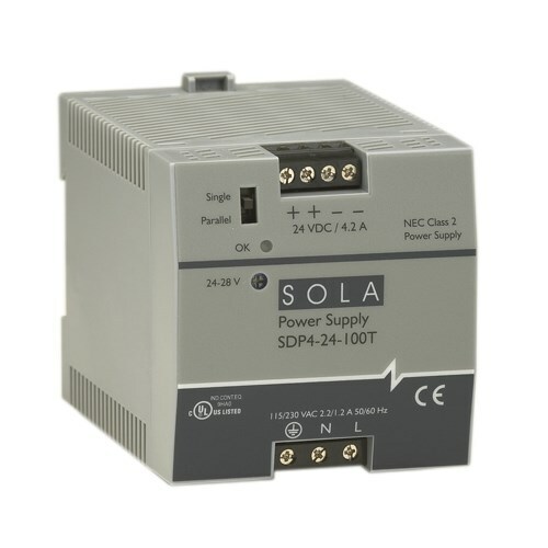 SDP Series Low Power DIN Rail Power Supplies, Input Voltage: 85-132/176-264 Vac, 210 -375 Vdc, Output Voltage: 24 -48 Vdc , Frequency: 47-63 Hz, Output Current Rating 3.8 A