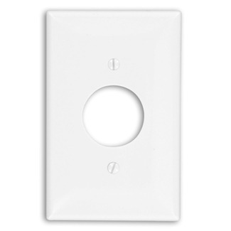1-Gang Single 1.406-Inch Hole Receptacle Wallplate, Midway Size, White