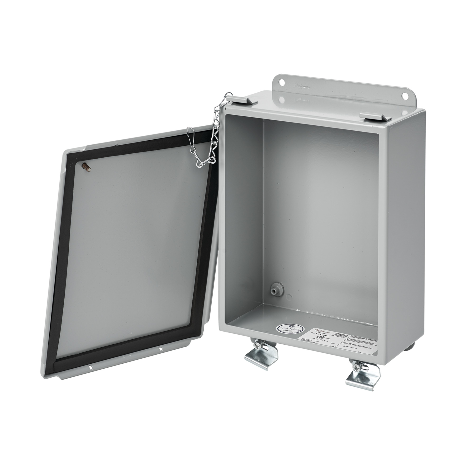 Lift-Off Clamp Cover Enclosure Type 12, 8.00x6.00x3.50, Gray, Mild Steel