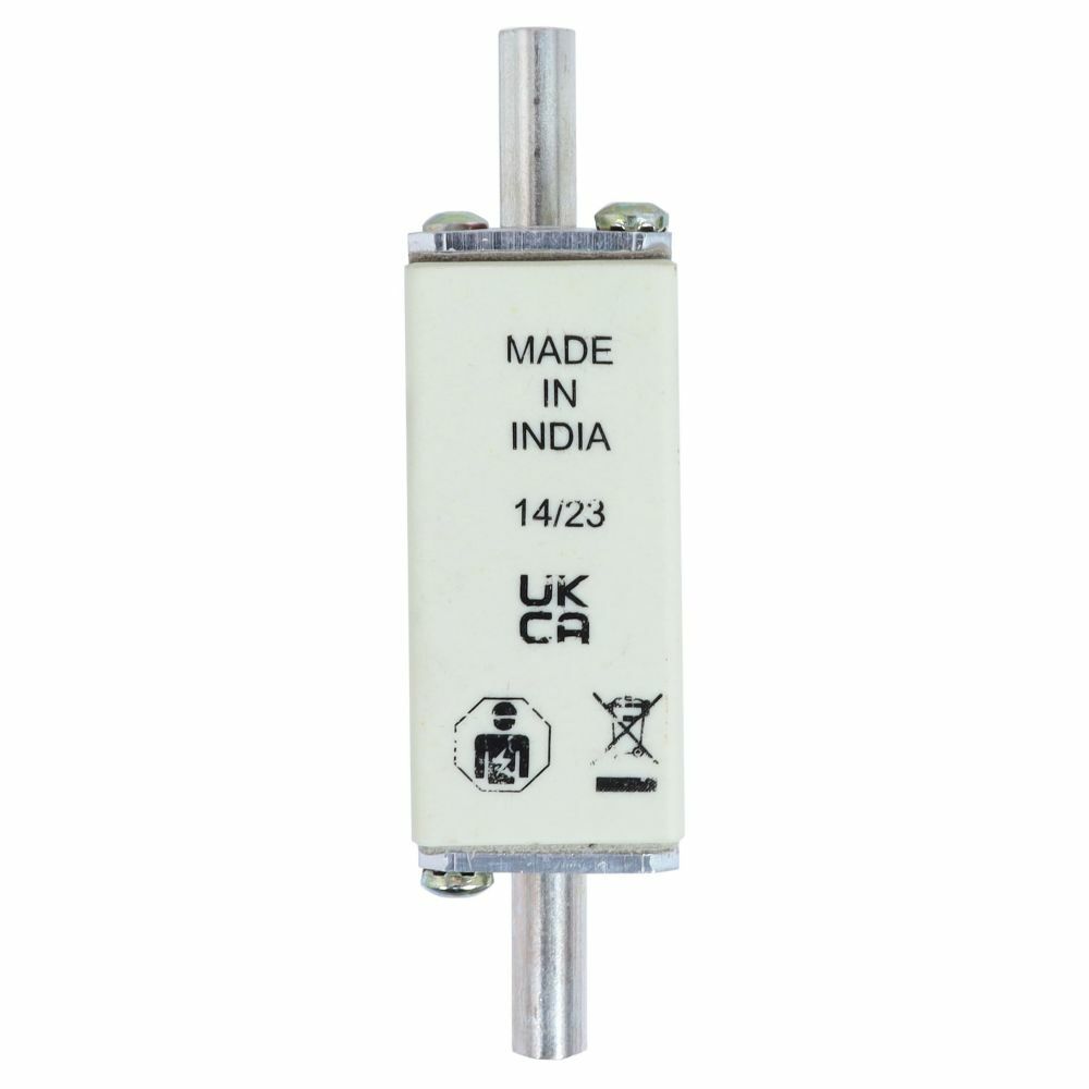 Eaton Bussmann series low voltage NH Fuse, Live gripping lug, 690V, 35A, 120 kAIC, Combination fuse status indicator, fuse, Blade end connection, Class C gL/gG, Square-body with knife blade contact, Ceramic body