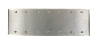 7-Gang No Device Blank Wallplate, Standard Size, Box Mount, Stainless Steel