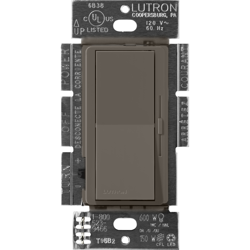 Diva Dimmer - Satin Finish, Electronic Low-Voltage, Single-pole, 120V/300W in truffle