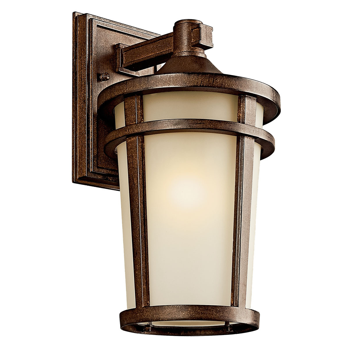The Atwood(TM) 14.25in; 1 light outdoor wall light features a classic look with its Brown Stone finish and light umber mist glass. The Atwood wall light is perfect in several aesthetic environments, including rustic and lodge.