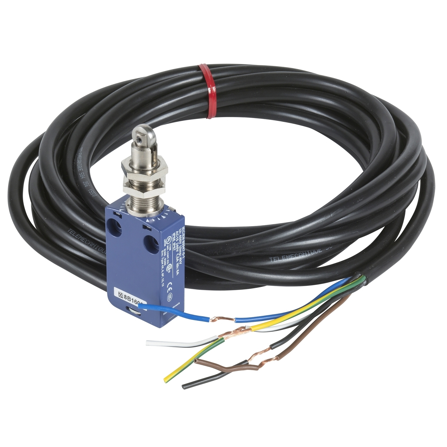 Limit switch, Limit switches XC Standard, XCMD, M12 steel roller plunger, 1NC+1 NO, snap, 1 m