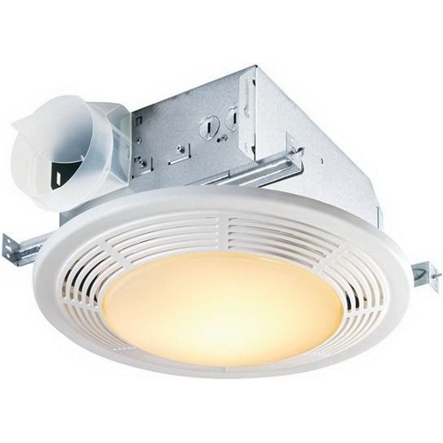 NuTone 100 CFM Ventilation Fan with Incandescent Light, White Polymeric Grille, 5.0 Sones