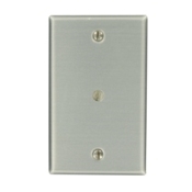1-Gang .312-Inch Hole Device Telephone/Cable Wallplate, Standard Size, Box Mount, Aluminum