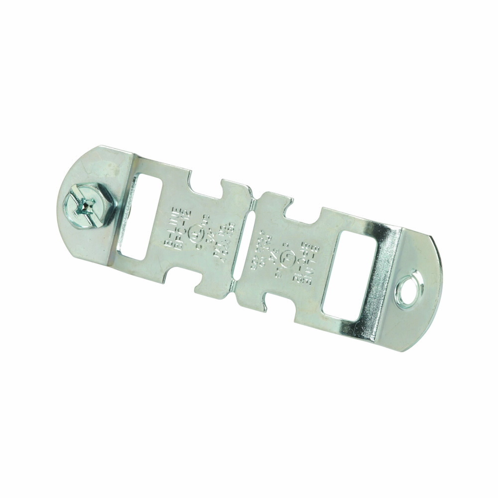 Eaton B-Line series conduit support fasteners, Conduit and cable, 1" Height, 1" Length, 1" Width, 0.114lbs, Rigid or EMT conduit size: 1", Break-apart conduit clamps, 200 lbs load capacity, Pre-galvanized