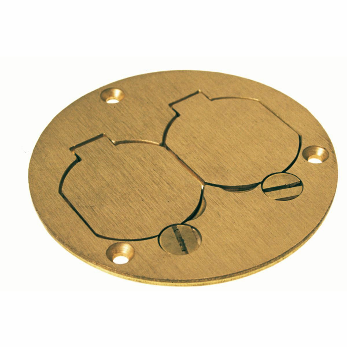 Brass Duplex Cover with Lift Lids, 3-7/8 In. Dia., Round