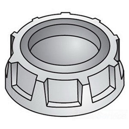 OZ-Gedney Type 3 Non-Grounding Capped Conduit Bushing, Size: 1 IN, Malleable Iron, Finish: Zinc Plated, 1-9/16 IN Outside Diameter, 1/2 IN Width, Third Party Certification: UL File Number E-11853, CSA 009795, Applicable Third Party Standards: UL 514