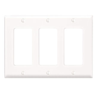 3-Gang Decora/GFCI Device Decora Wallplate/Faceplate, Standard Size, Thermoset, Device Mount - White