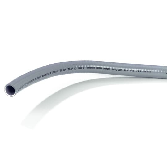 LTC075GY Commercial Grade Type B Liquid Tight Flexible PVC Conduit, 3/4 inch diameter, Gray