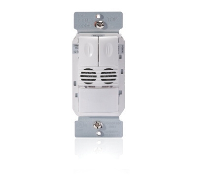 The DW-200 dual technology wall switch sensor combines the benefits of passive infrared (PIR ) and ultrasonic technologies to turn lights ON and OFF based on occupancy. It contains two relays for controlling two independent lighting loads or circuits and a variety of features. (white)