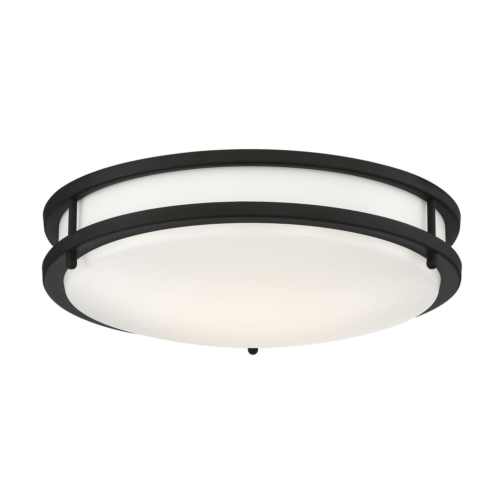 Glamour LED 13 inch - Flush Mount Fixture - Black Finish - CCT Selectable 3K/4K/5K