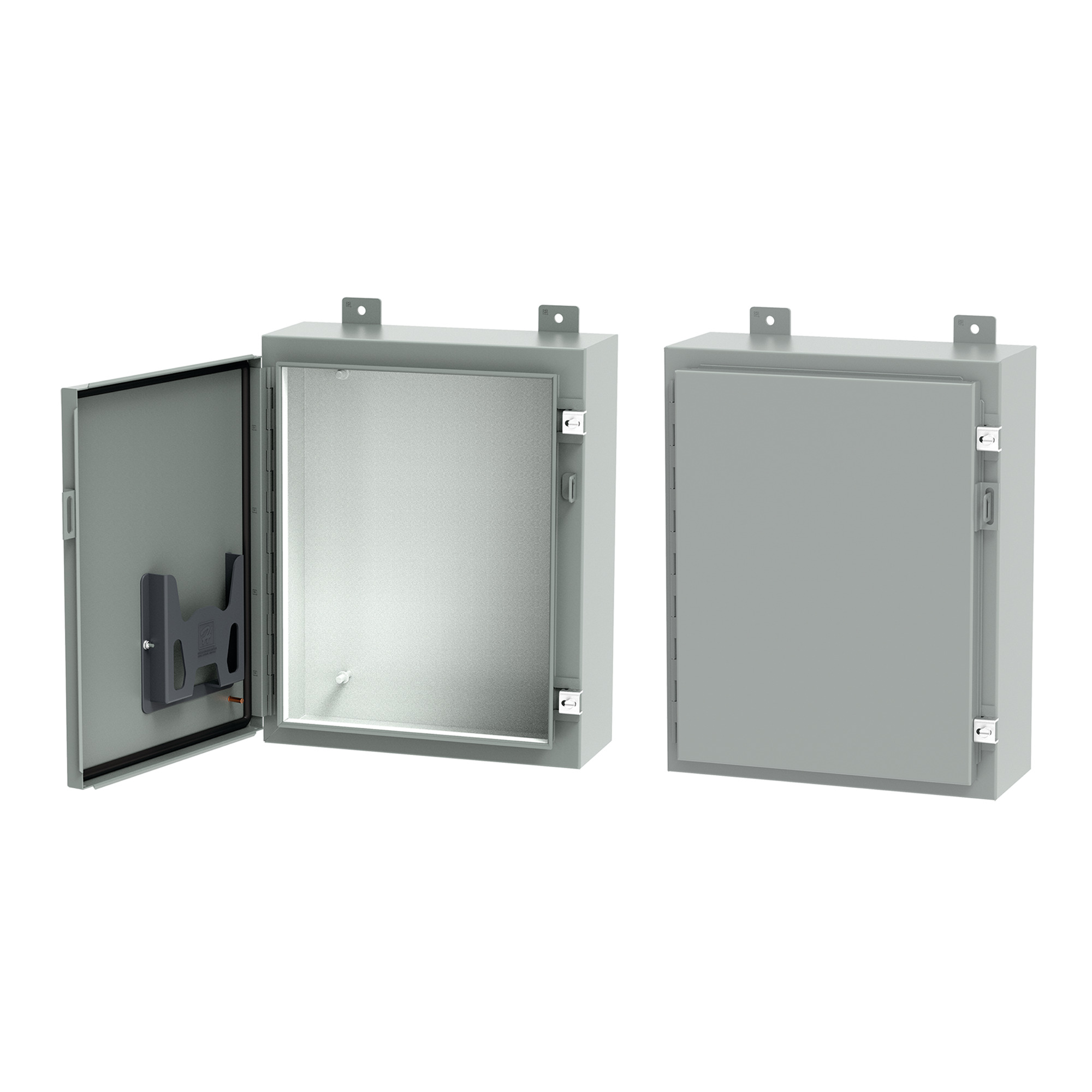 Continuous Hinge Enclosure with Clamps LP Type 12, 36x24x12, Gray, Mild Steel