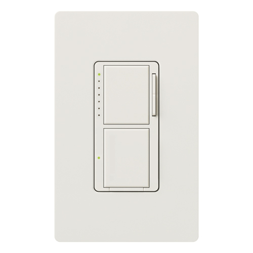 Maestro Incandescent/Halogen Dimmer and Switch, Single-pole, 120V/300W dimmer, 2.5A switch in snow