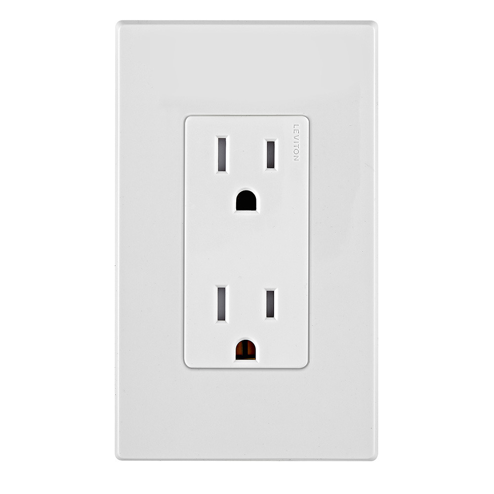 DECORA EDGE RECPT 15A125V WH