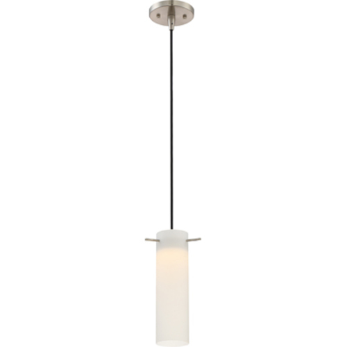 PULSE 1 LIGHT LED MINI PENDANT FIXTURE WH OP GLASS