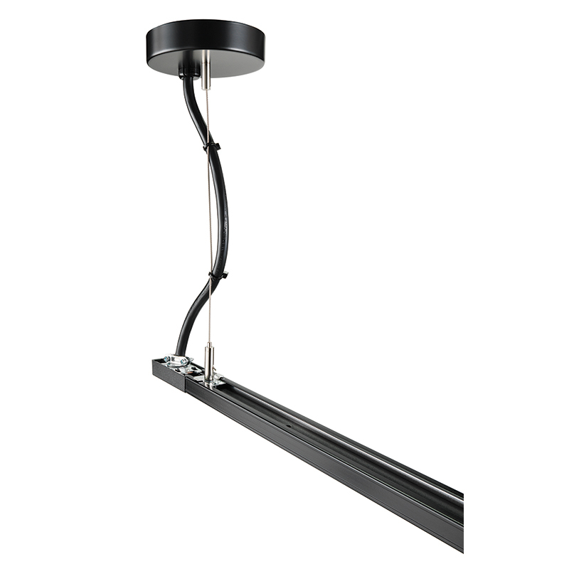 Rigid Ceiling, Two Circuit Feed/Suspension Kit 48-inch Cable Length, Black Finish