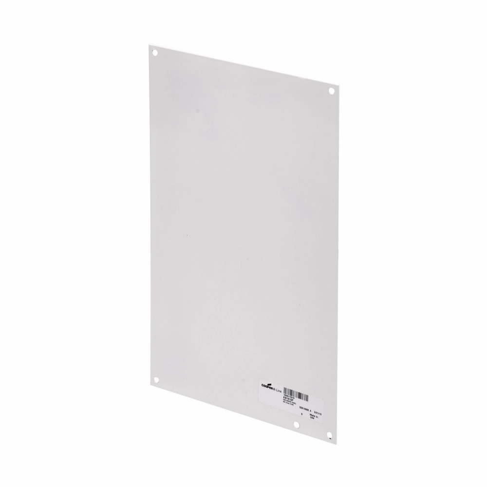 Eaton B-Line series fiberglass accessories, White powder coated, Steel, Fiberglass accessories, Fits 8" X 6" enclosures, Back panel, 14 gauge