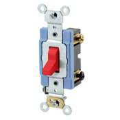 15 Amp, 120/277 Volt, Toggle 3-Way AC Quiet Switch, Extra Heavy Duty Grade, Self Grounding, Back and Side Wired, Red