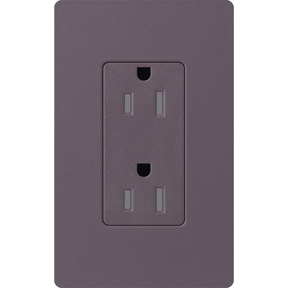 Claro, Satin, Tamper-resistant receptacle, 125V/15A in plum