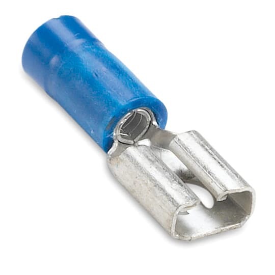 Insulated Vinyl Female - 250 Series Disconnects for Wire Range 16-14, Blue, Canister